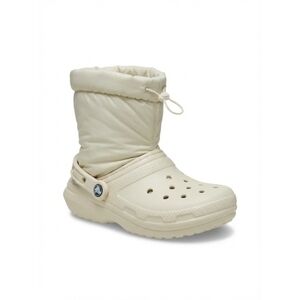 NEW CROCS unisex classic lined neo puff comfy bungee faux-fur boot in bone